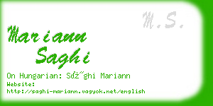 mariann saghi business card